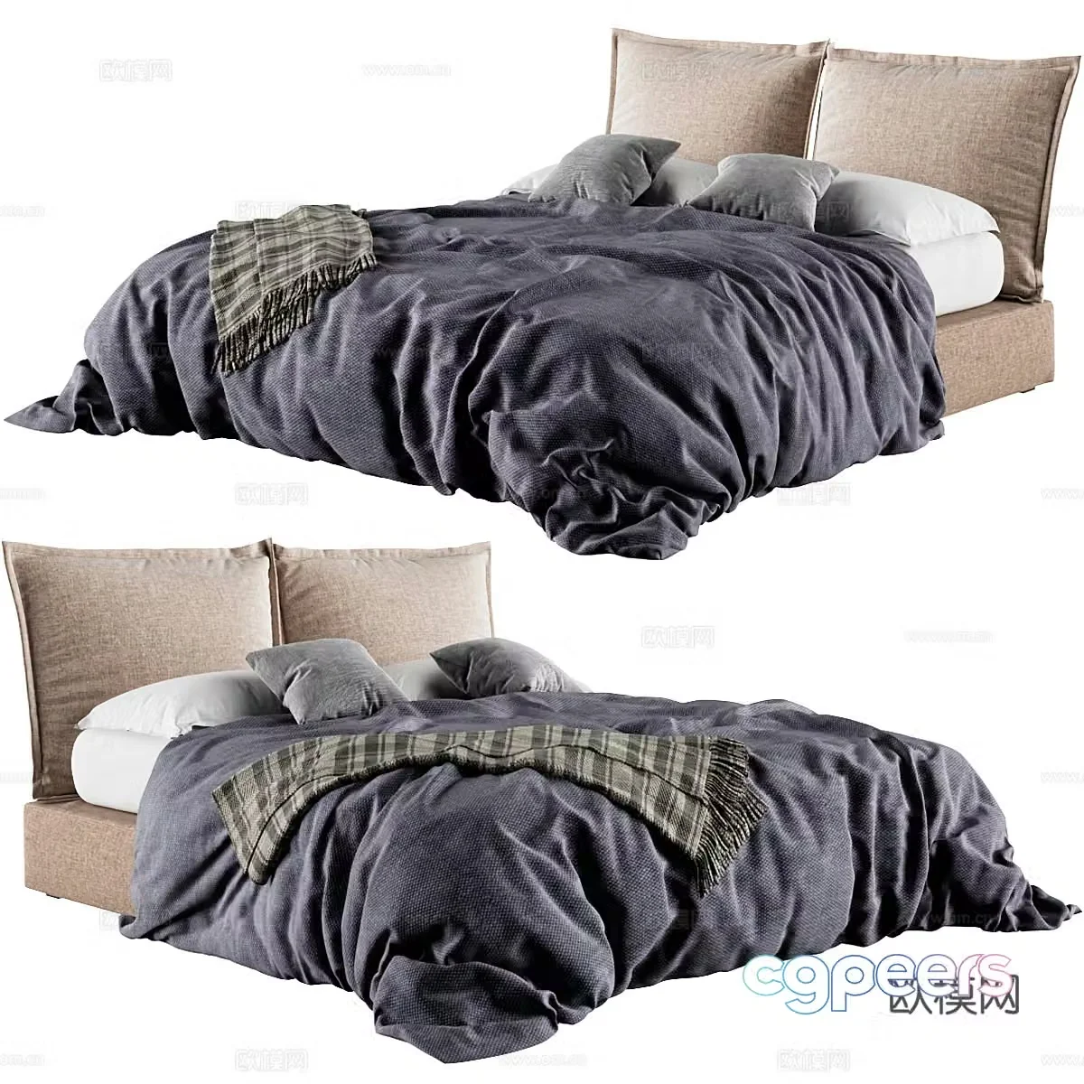 Double bed 3d model