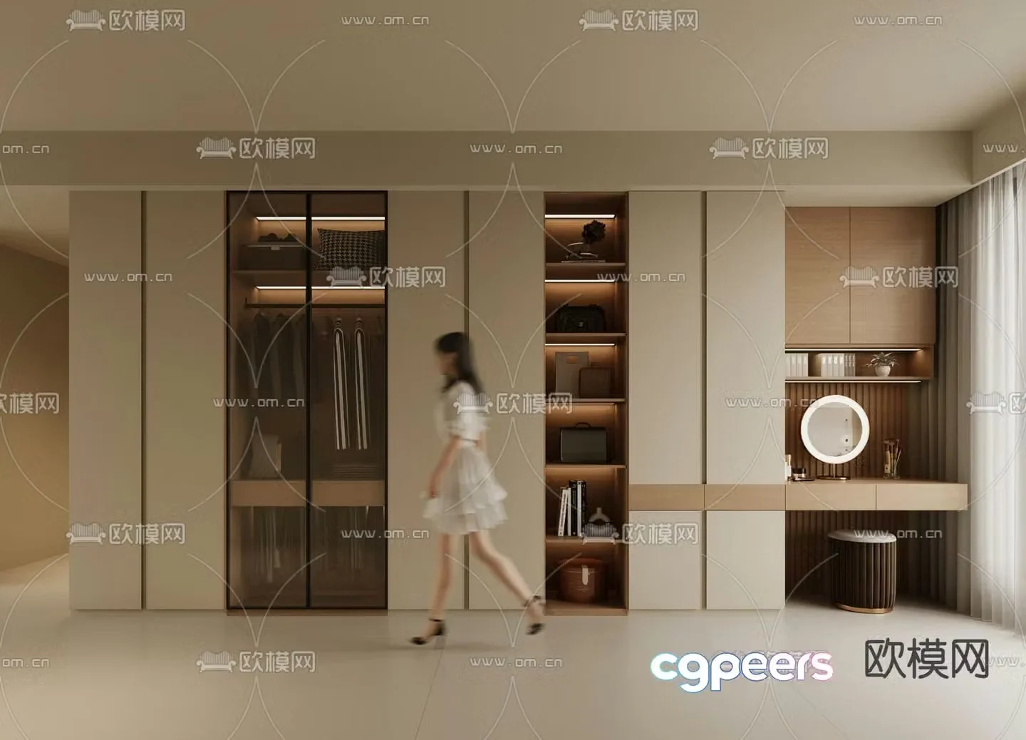 modern wardrobe wardrobe 3d model