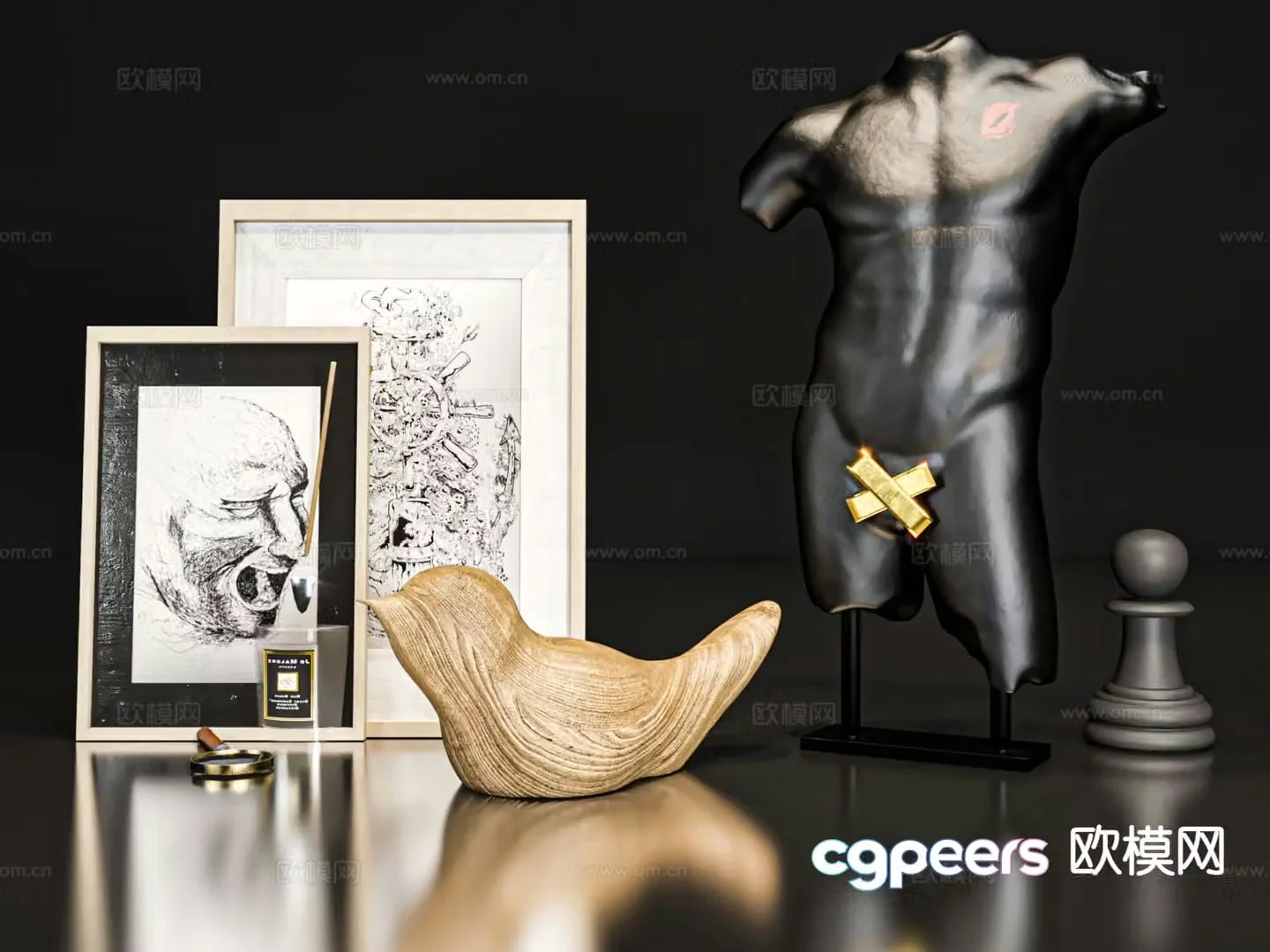 Modern jewelry ornaments handicrafts photo frames 3D model