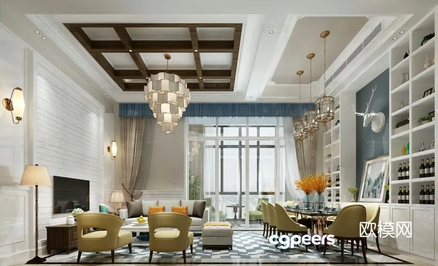 American restaurant 3d model