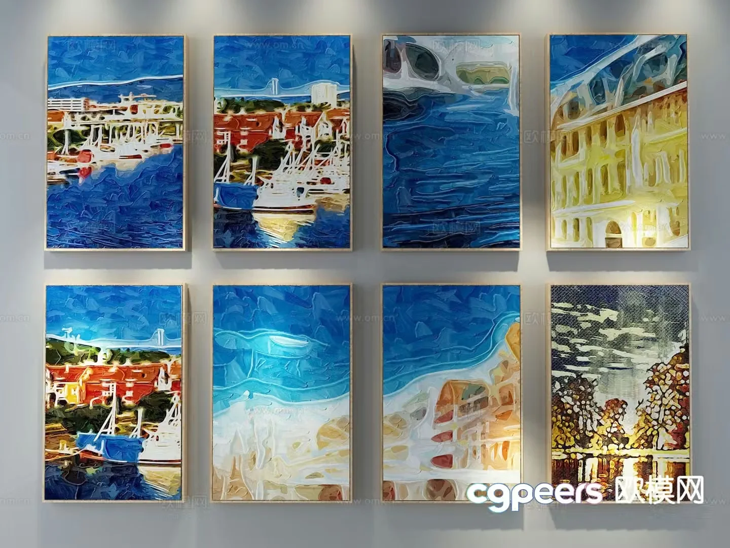 Mediterranean decorative wall chart oil painting 3d model