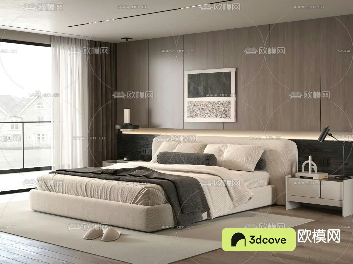 Minotti modern double bed