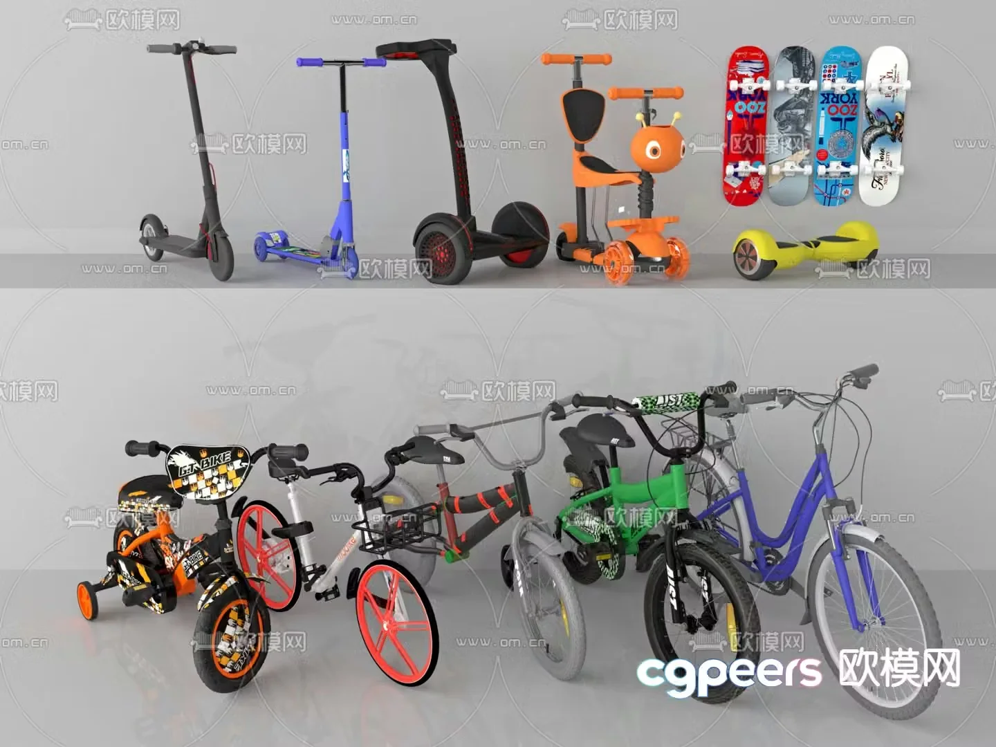 Children’s bicycle scooter balance car 3d model