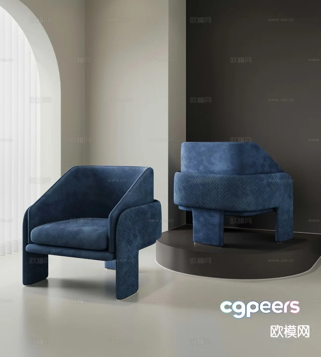 Modern leisure chair dining chair chair 3d model