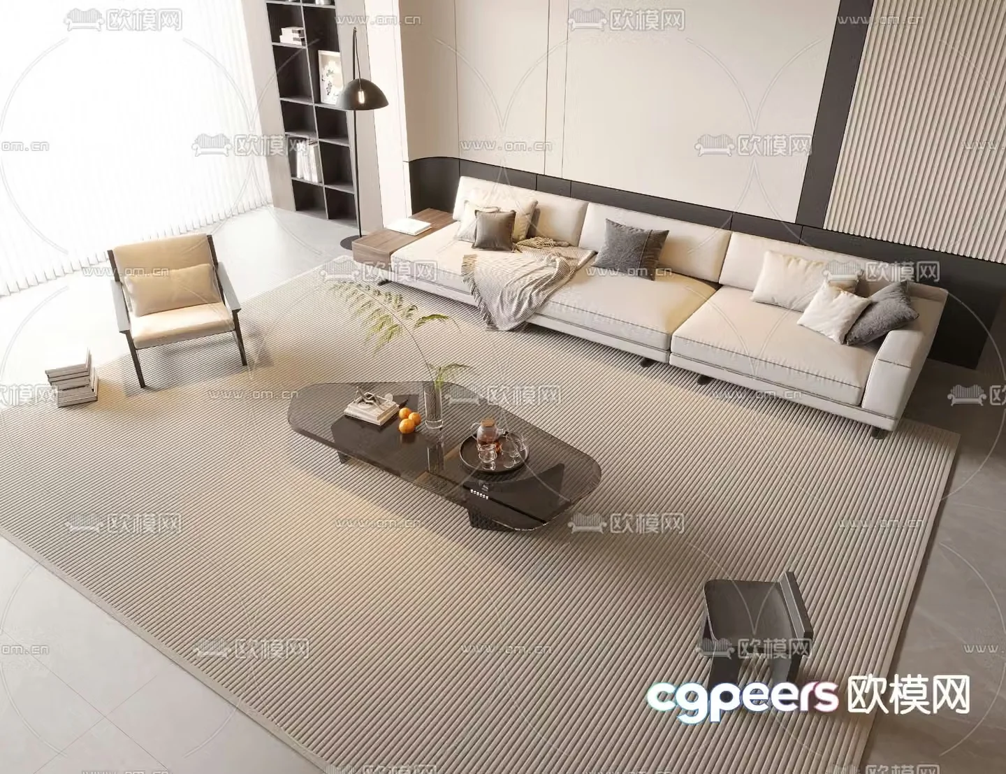 Modern living room modular sofa 3d model