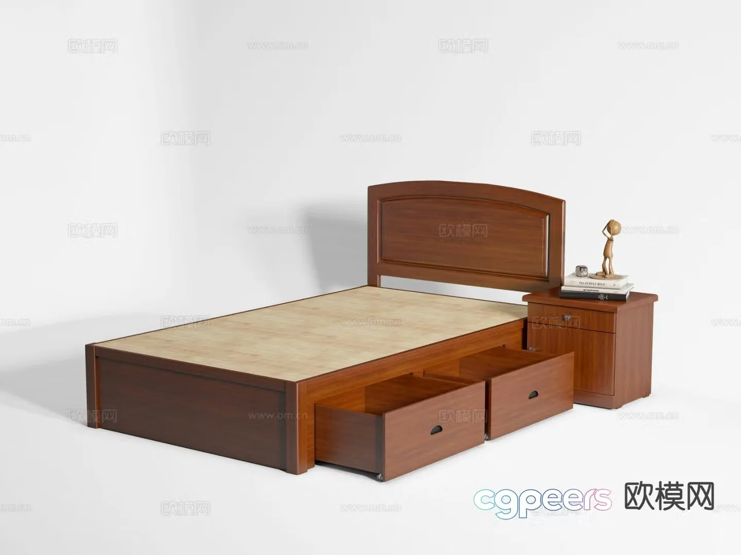 Modern single bed 3d model