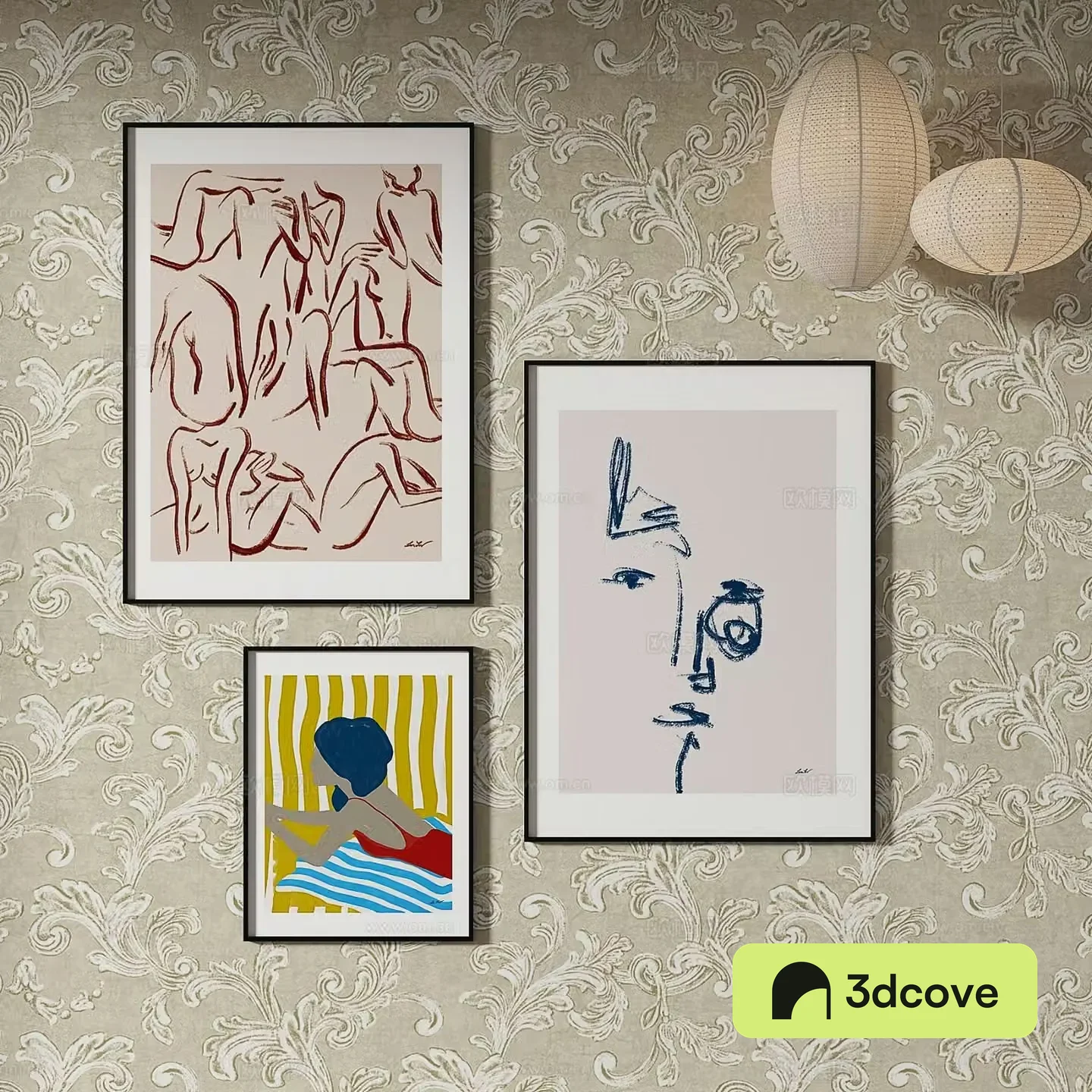 Simple European abstract painting decorative painting hanging painting