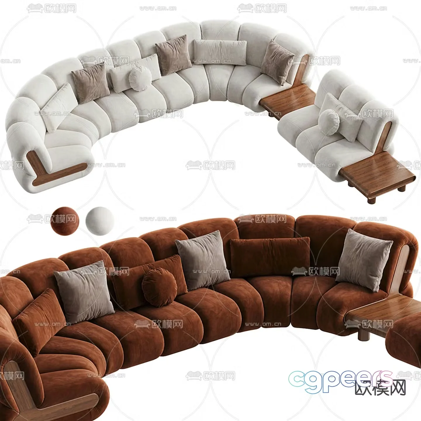 Special shaped sofa curved sofa 3d model