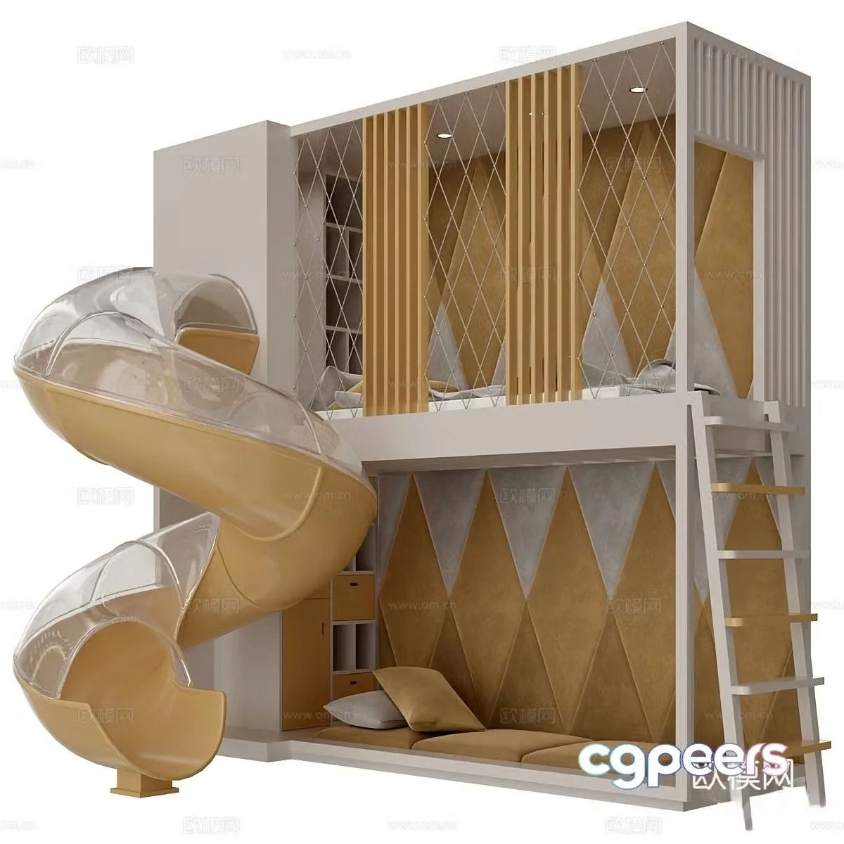 Children’s bed slide bed 3d model