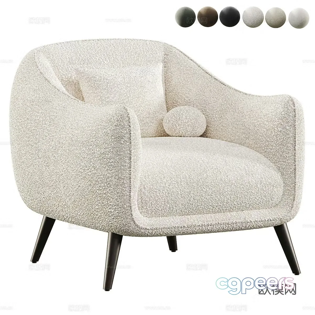 Modern Italian fabric armchair 3d model