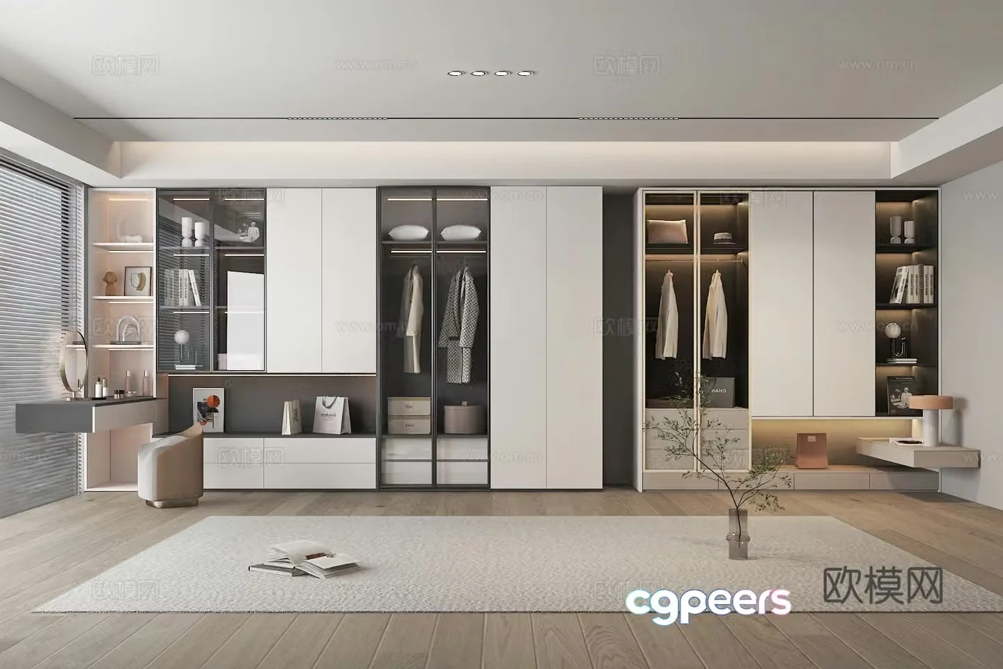 Modern wardrobe wardrobe dressing table 3d model