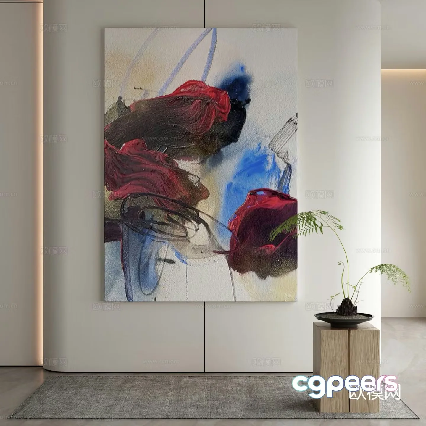Decorative painting texture painting hanging painting 3d model