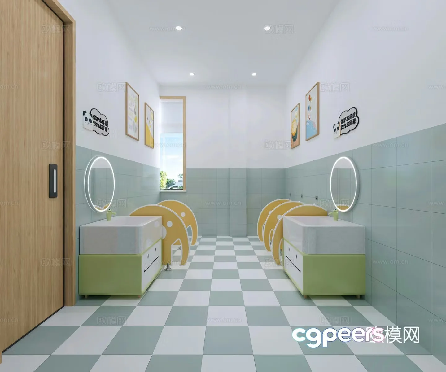 Kindergarten bathroom 3d model