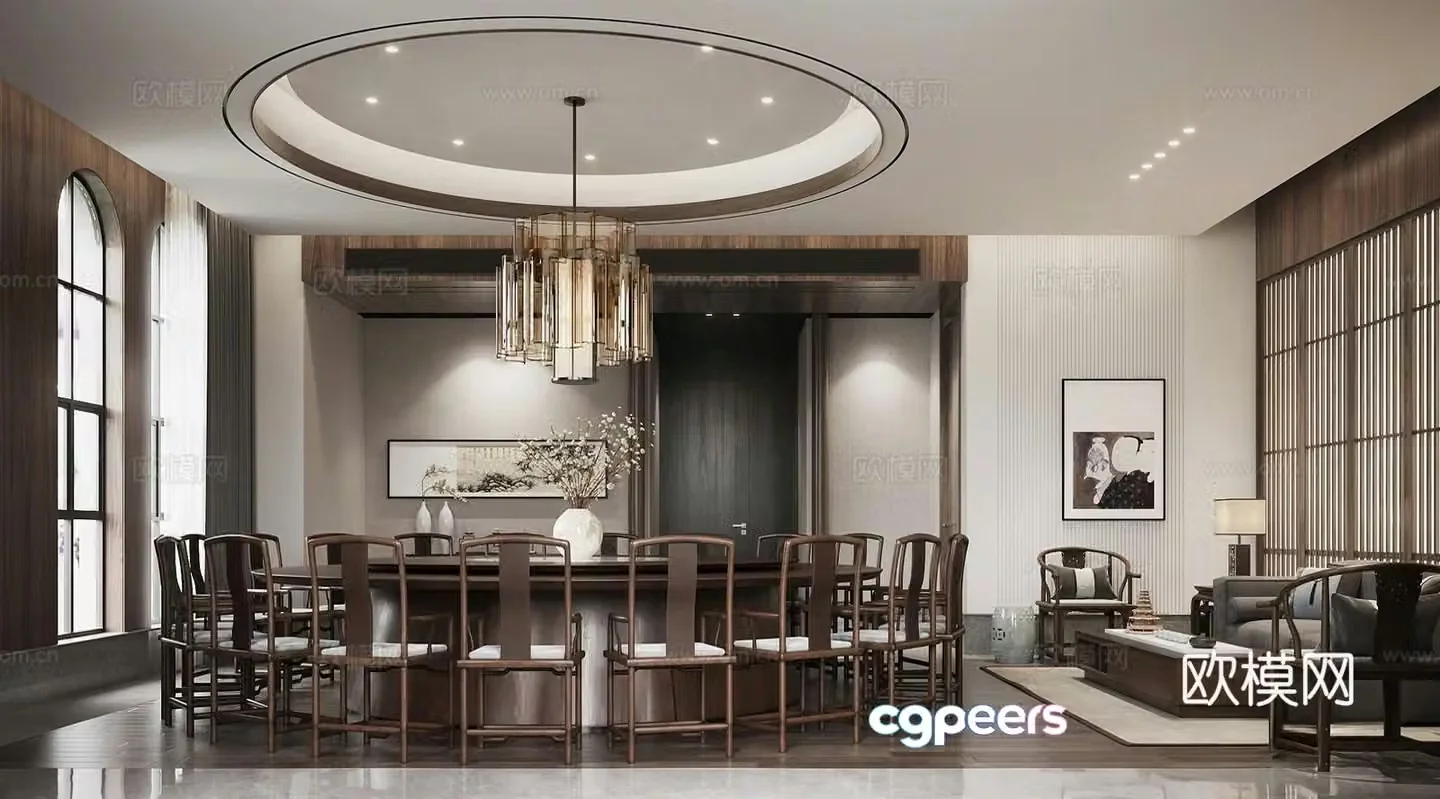 New Chinese-style private room Chinese food private room 3D model