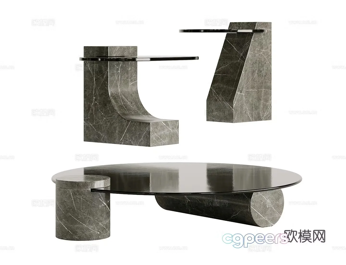 Light luxury Italian coffee table 3D model