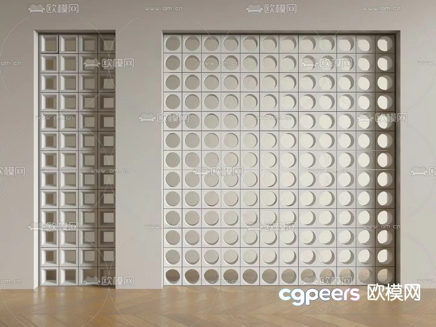Cement brick partition hollow brick 3d model