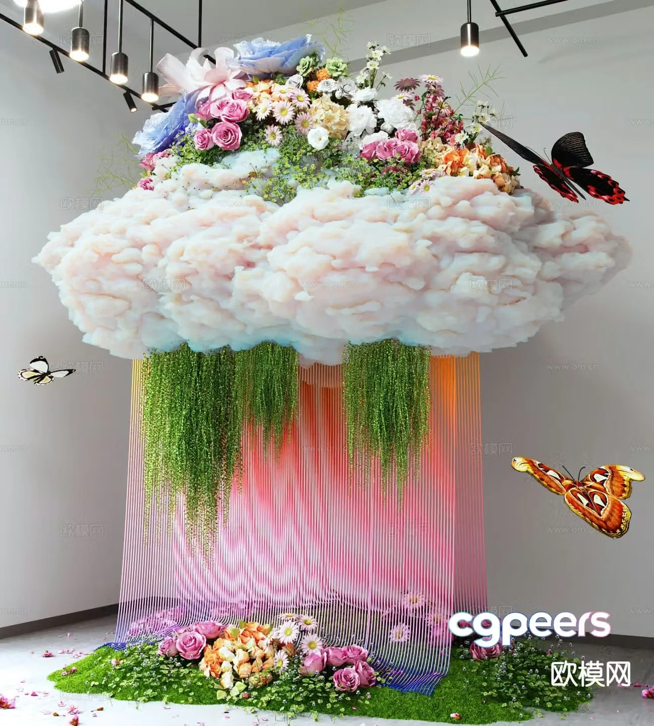 Modern indoor device landscaping indoor landscape 3d model