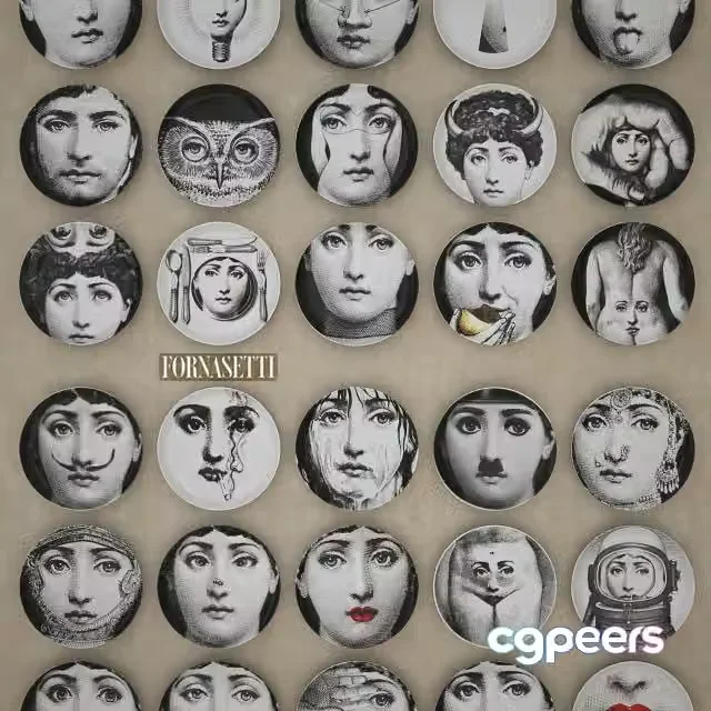 3ds Max Free – Decorative plates Fabulous Piero Fornasetti