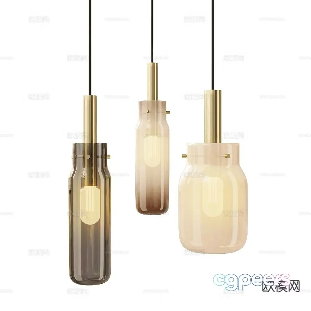 DECHEM light luxury glass chandelier 3d model