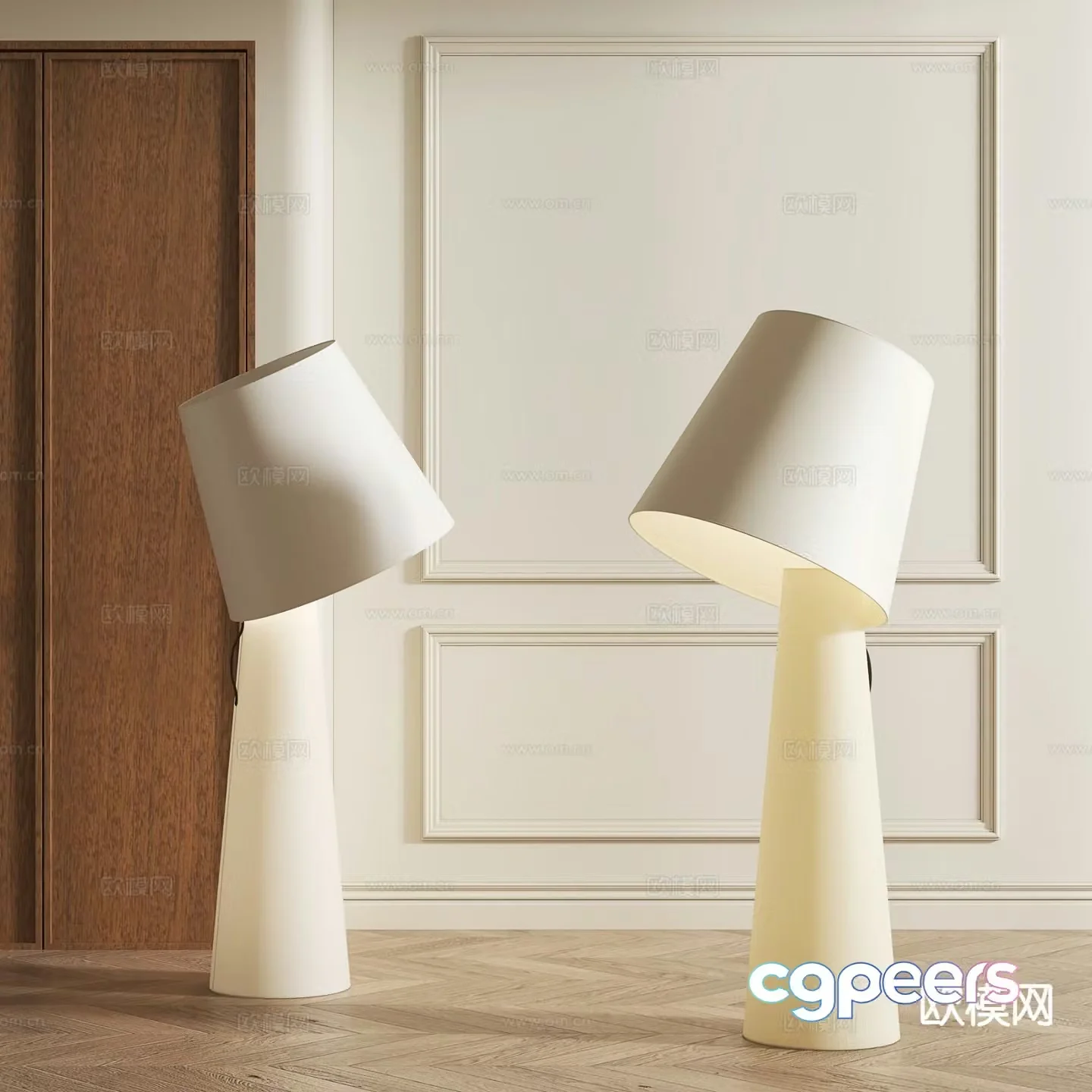 Cream style floor lamp minimalist floor lamp 3d model