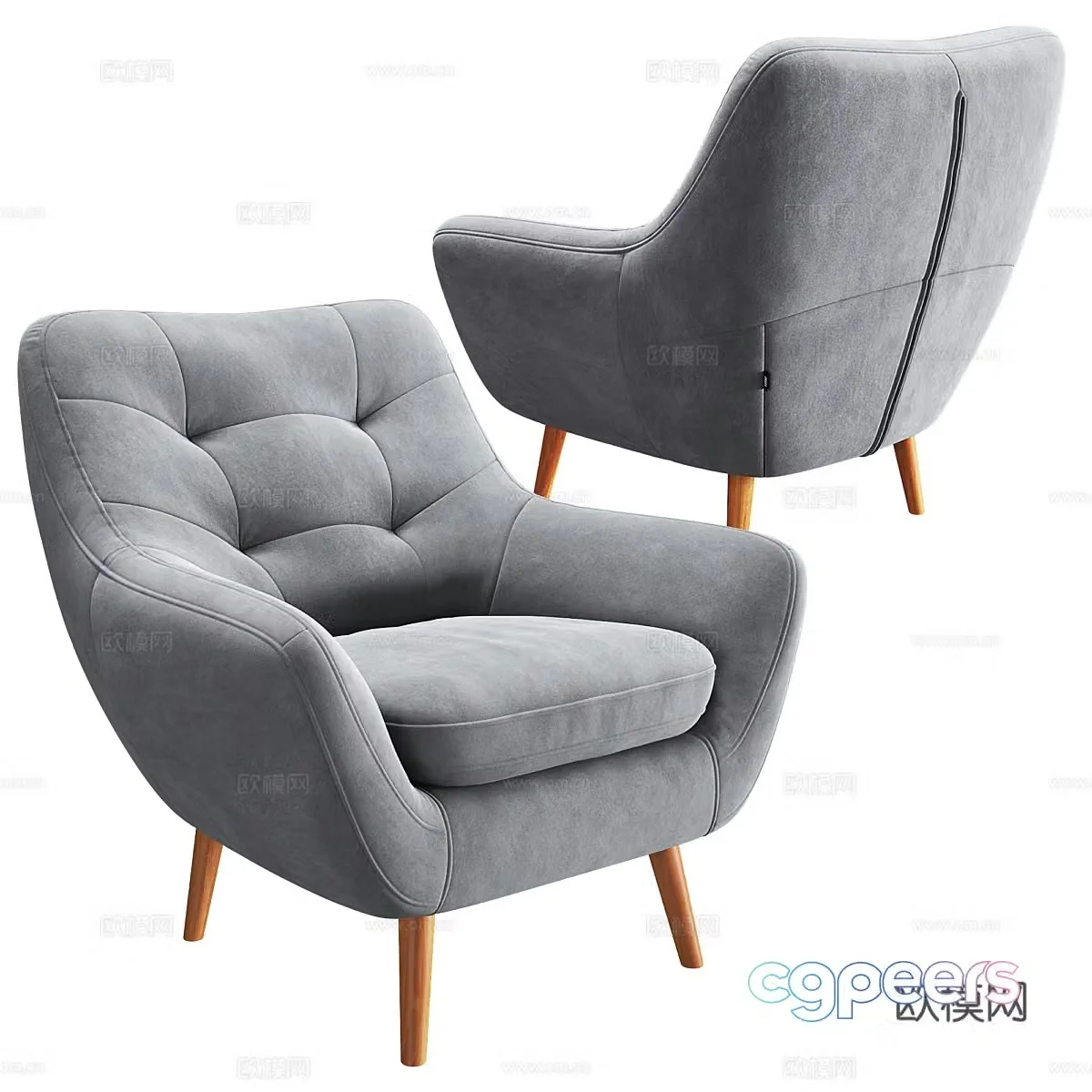 Modern Nordic Vitio armchair 3d model