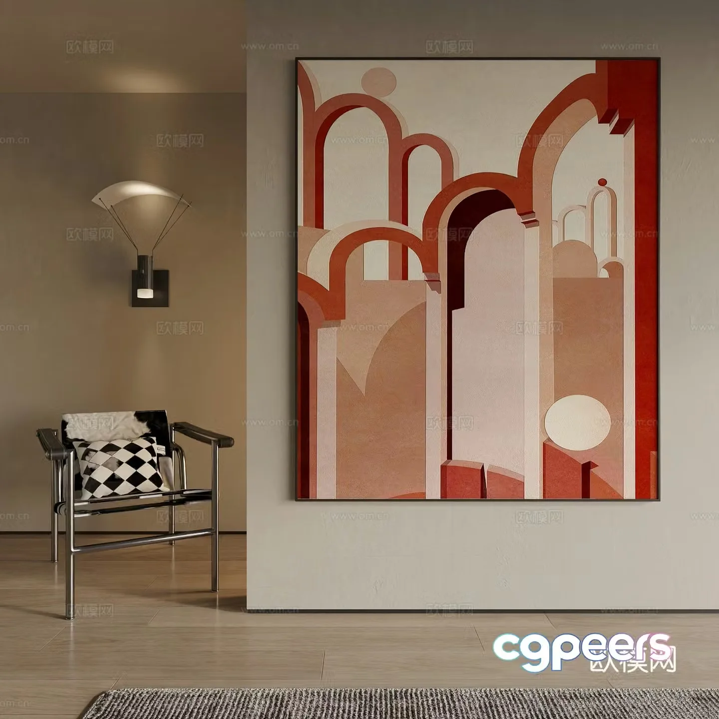 Modern decorative painting 3d model