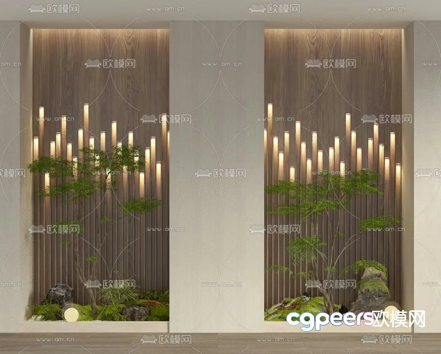 Indoor landscaping green plant landscape 3d model