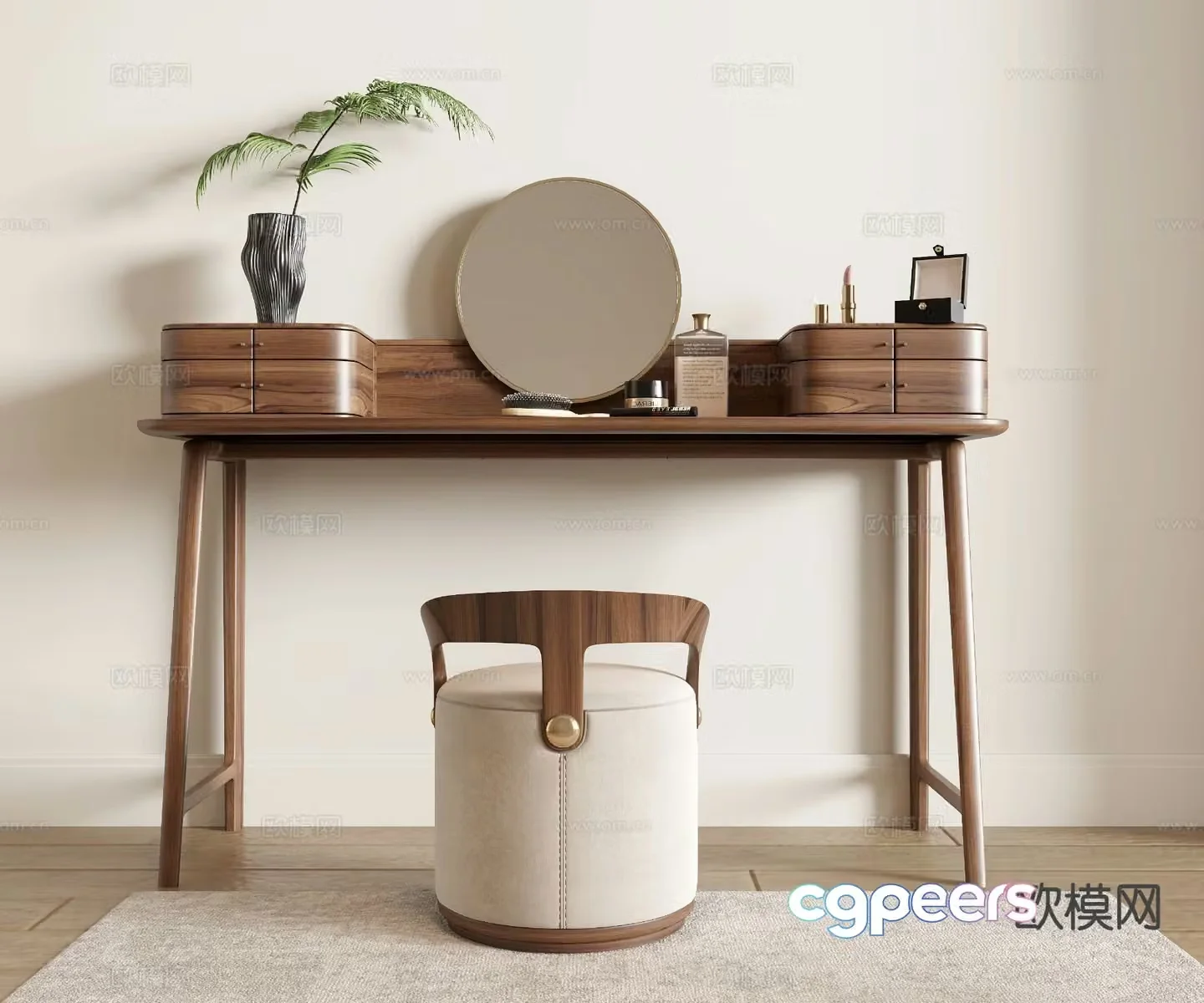 New Chinese style dressing table dressing table 3d model