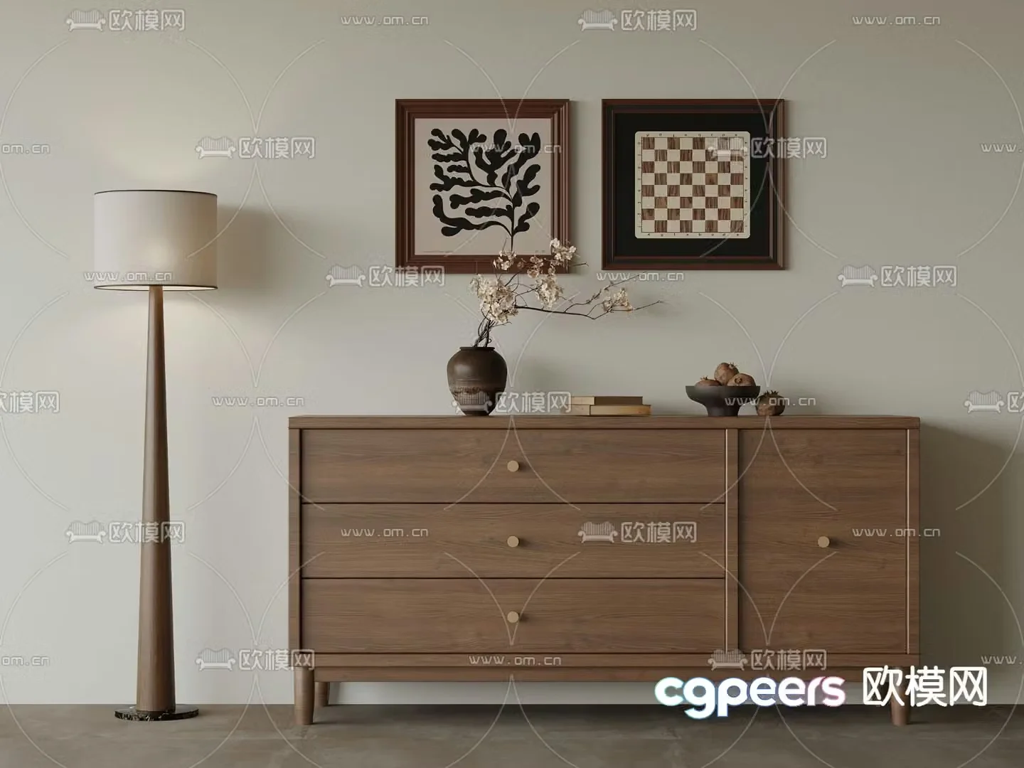Medieval style entrance cabinet 3D model