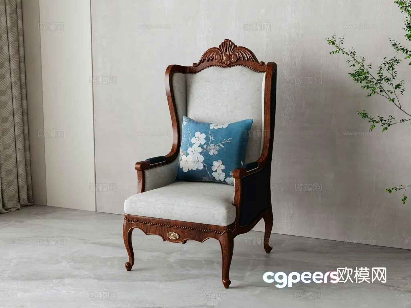 American chair leisure chair 3d model