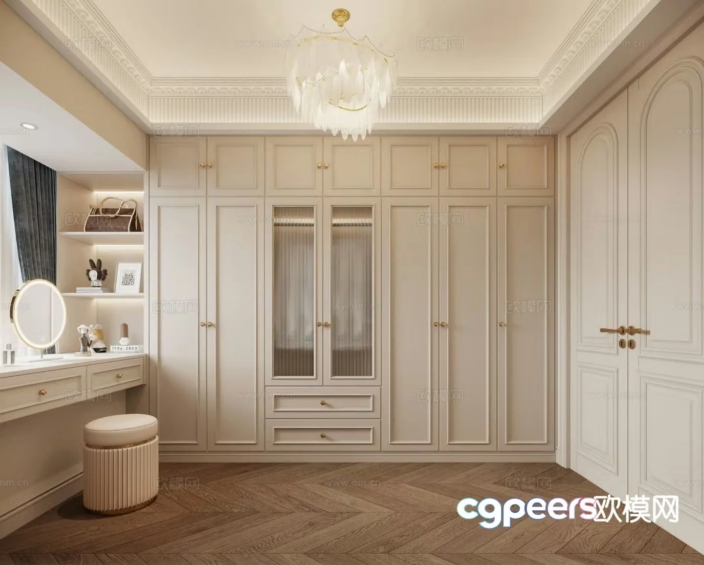 French cloakroom 3d model