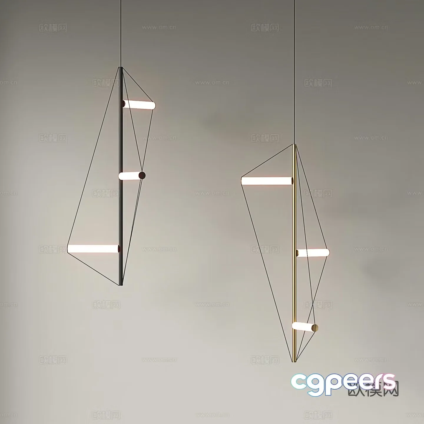 Modern chandelier stairwell chandelier minimalist chandelier 3d model