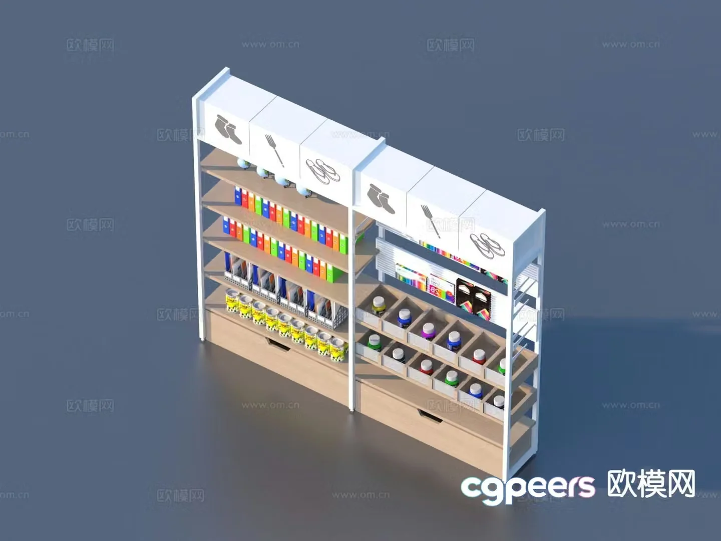 Modern decorative cabinet shelf 3d model
