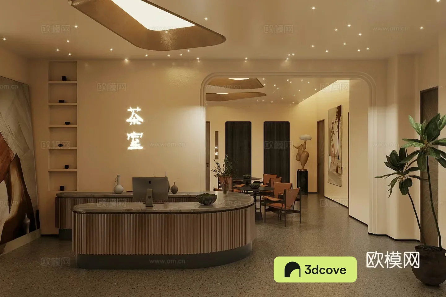 New Chinese-style teahouse front desk teahouse