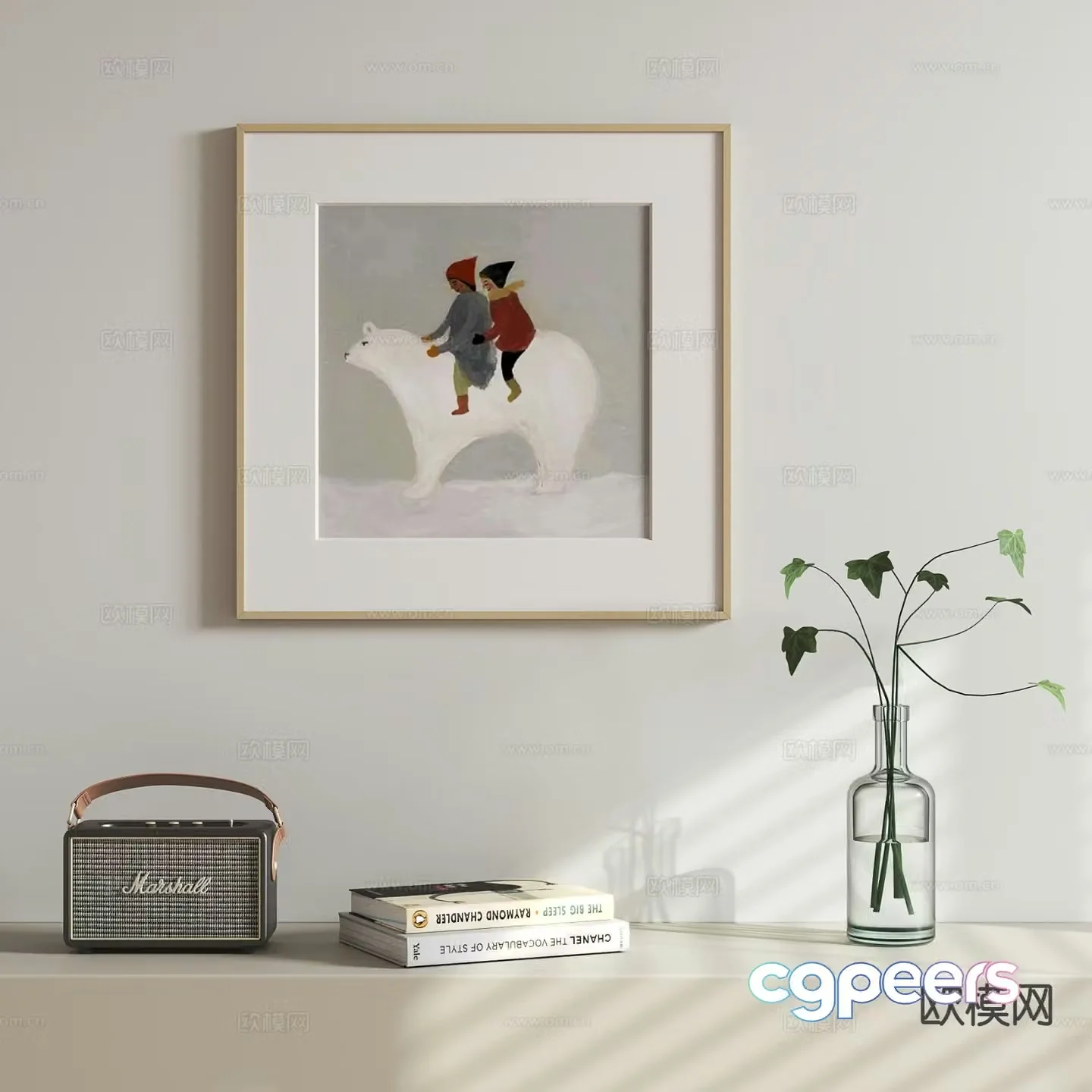 Nordic cartoon hanging painting children’s hanging painting 3d model
