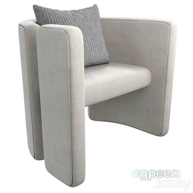 3ds Max Free – Armchair Con S34 white