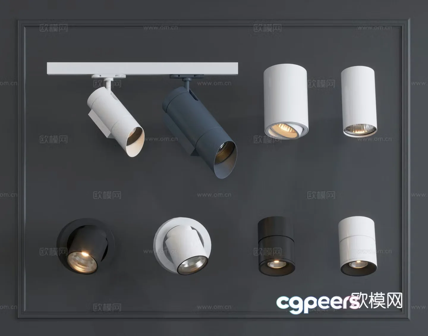 Modern downlight spotlight track light 3d model