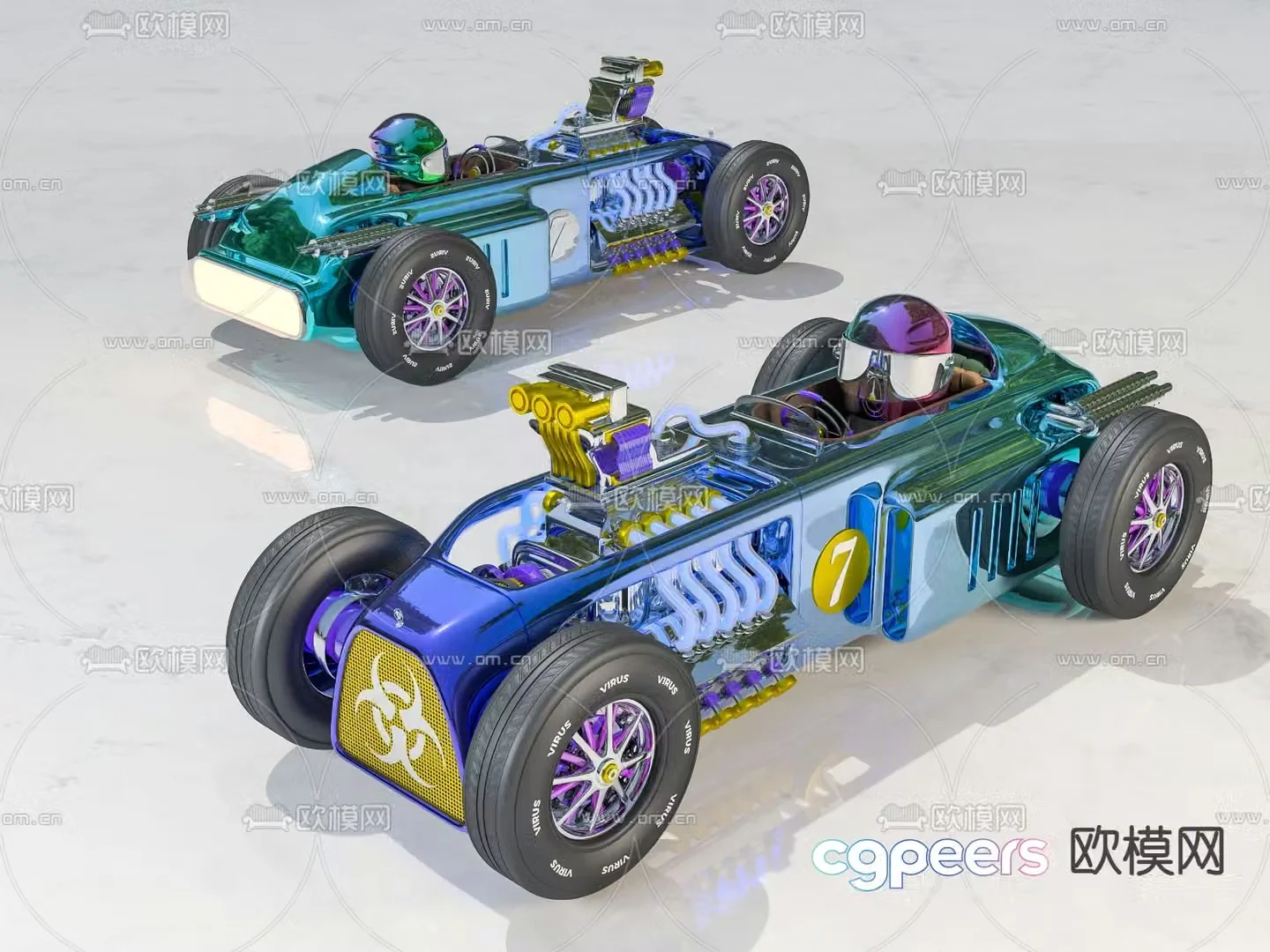 Sci-fi racing sports car toy car 3d model
