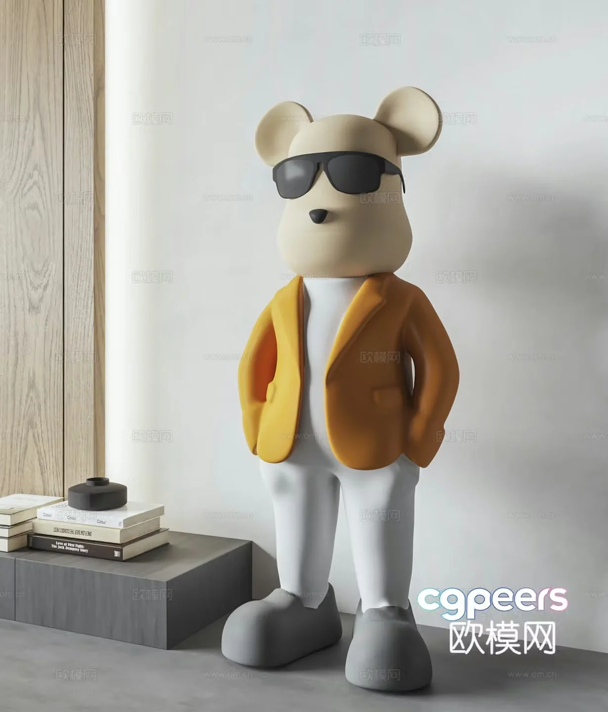 Modern suit bear sculpture 3d model