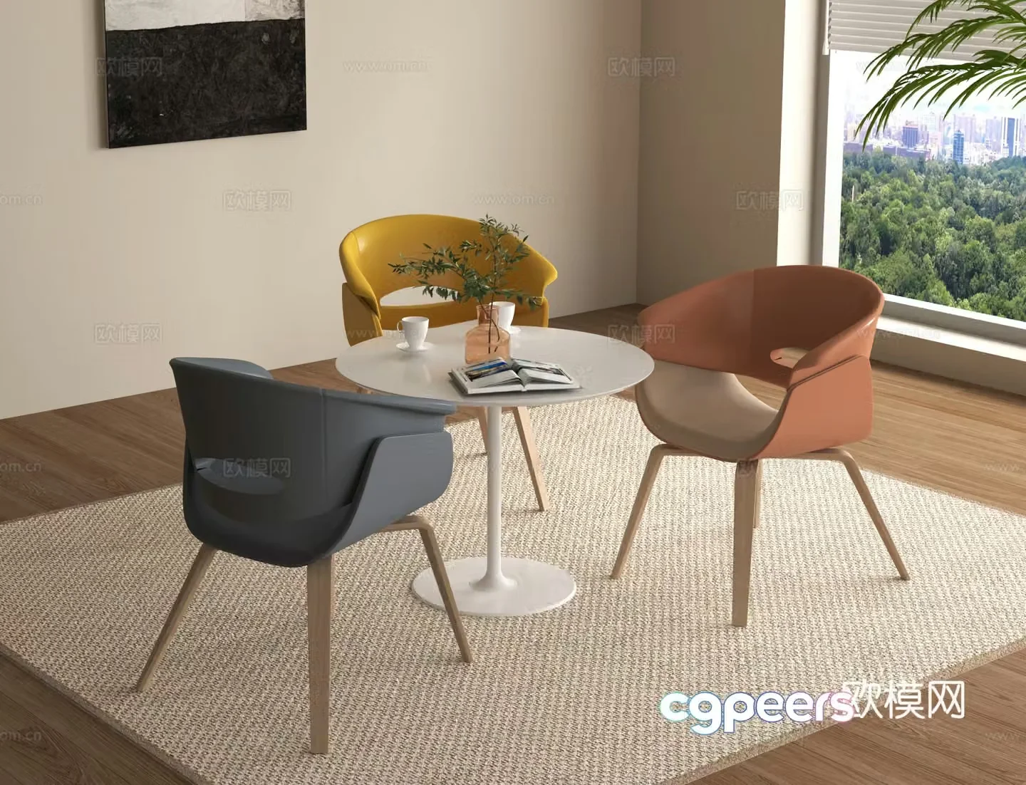 Leisure table and chairs coffee table and chairs negotiation table and chairs 3D model