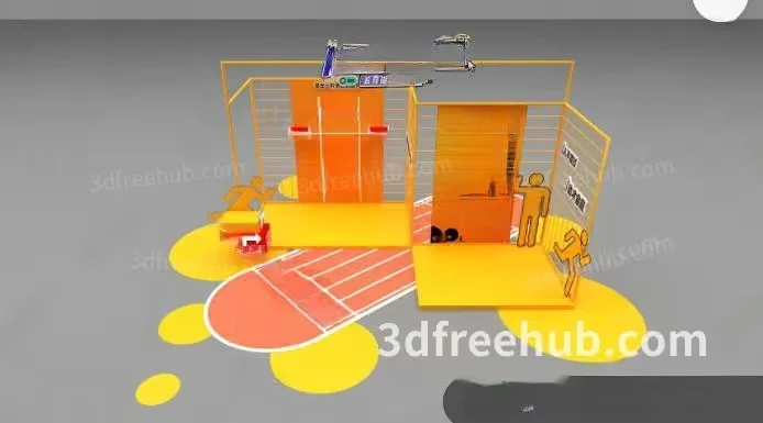A 3D Model Of A Sports Court Likely Used For Training Or 3D Model – 19640 – VRAY Render