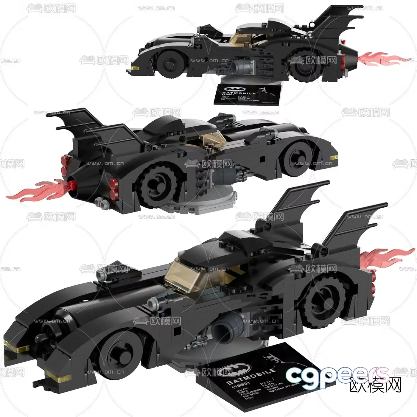 Modern batmobile toy 3d model