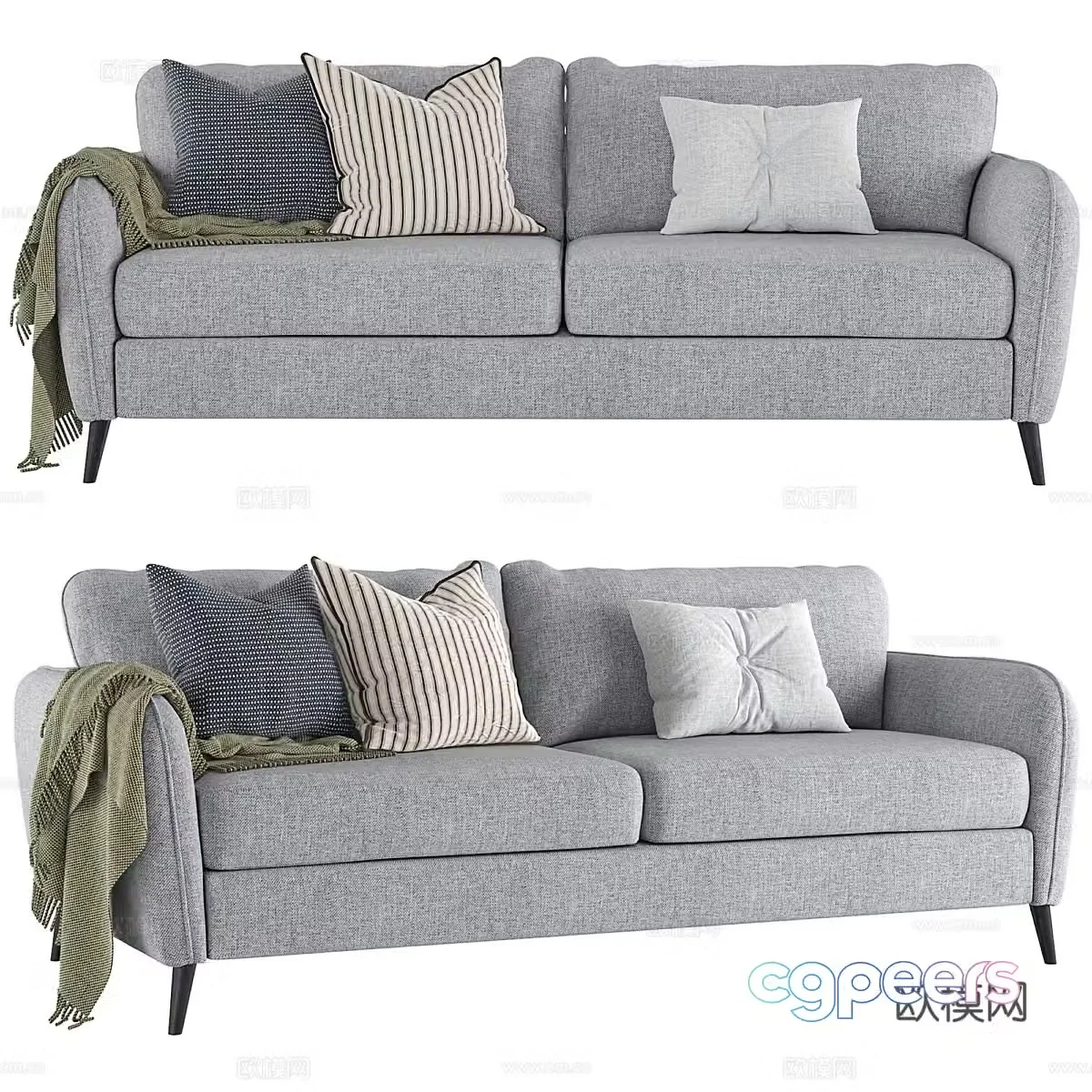 3d model of double sofa