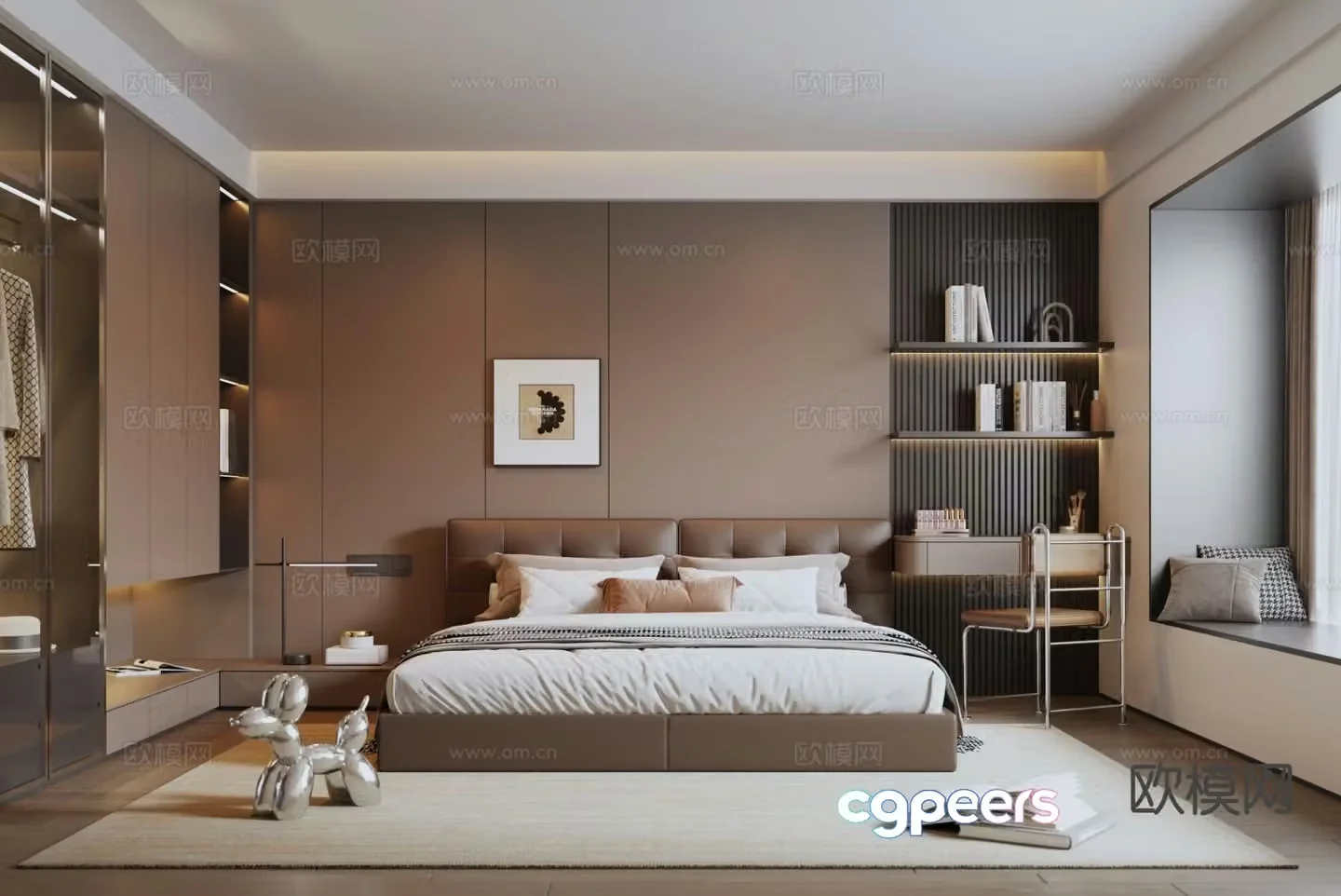 Italian style bedroom master bedroom 3d model
