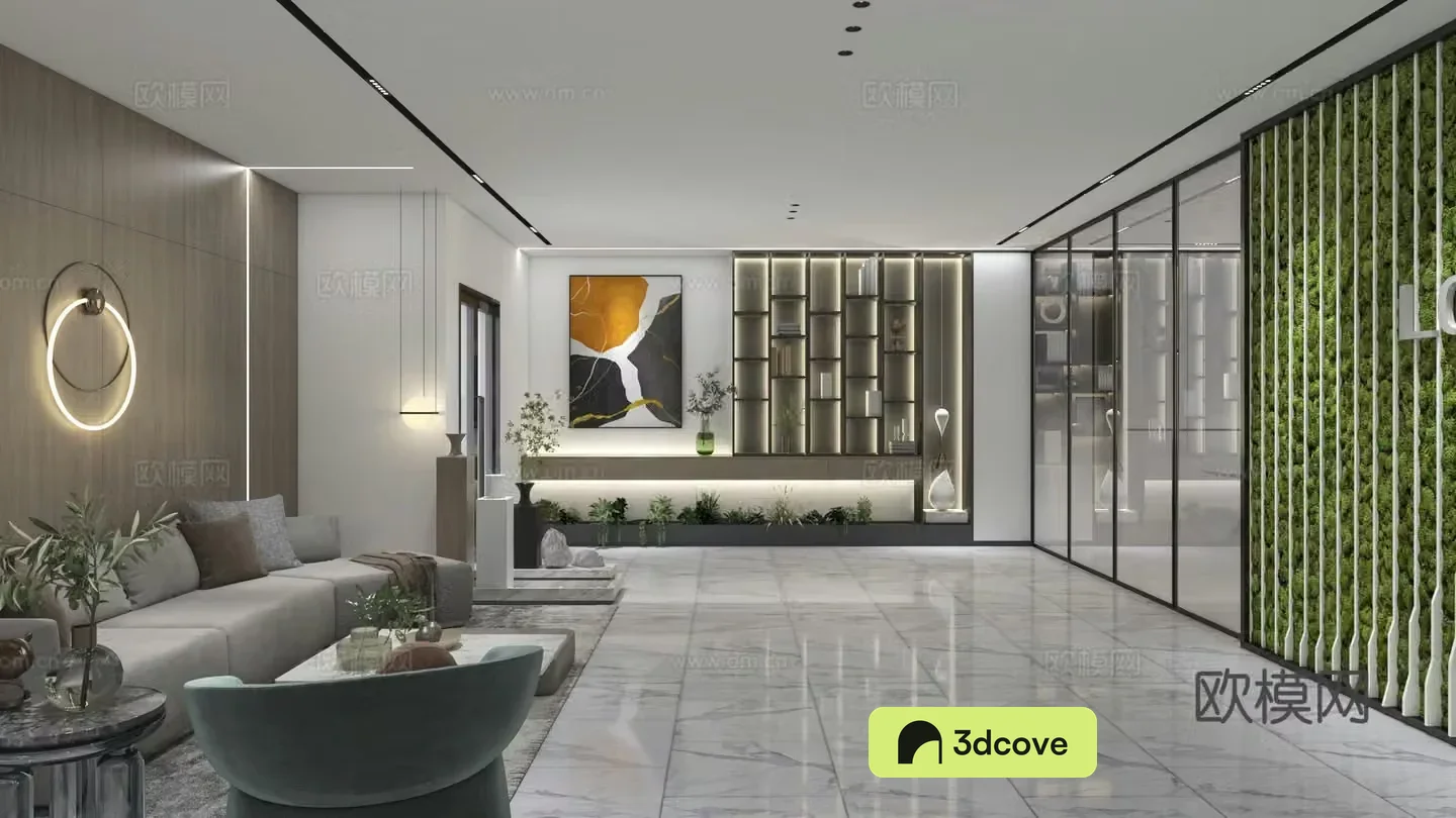 Modern office hall front desk reception