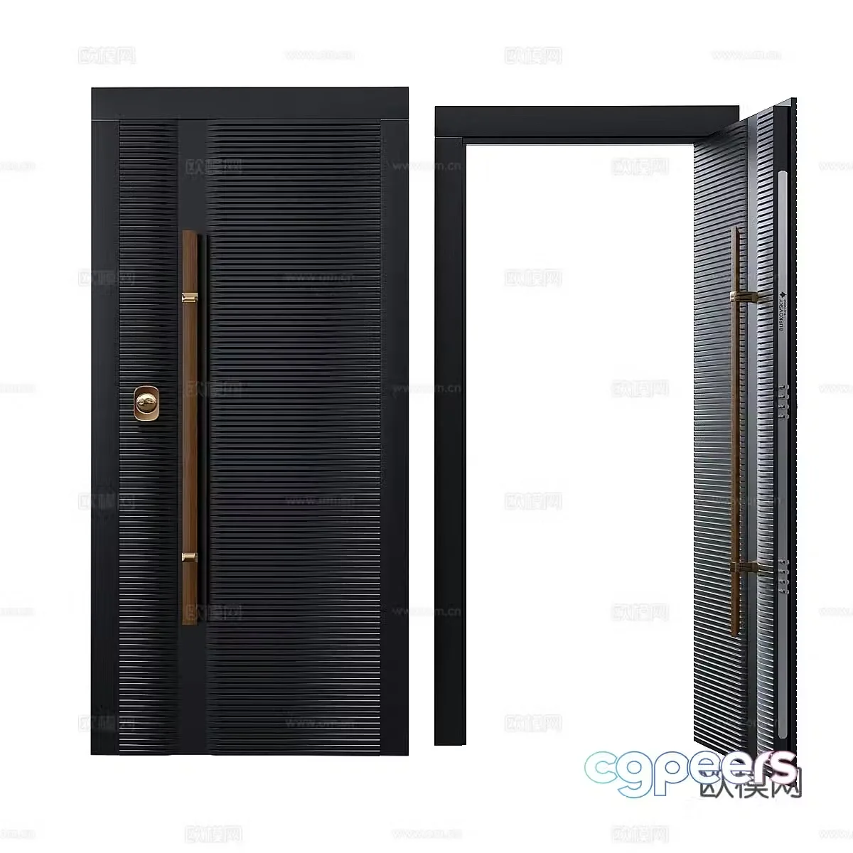 Modern Italian light luxury entrance door 3D model