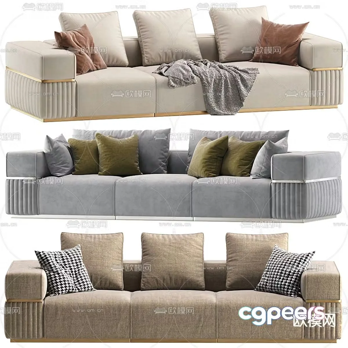 Cazarina multi-person sofa three-person sofa 3d model