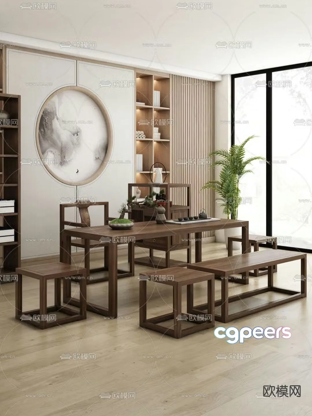 Chinese tea table tea table 3d model