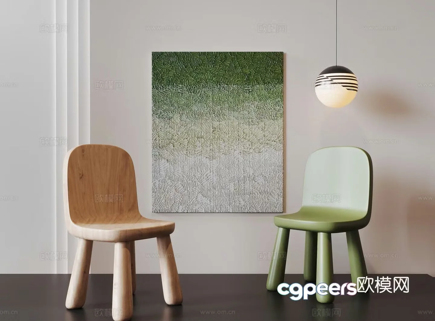 Modern children’s chair handmade chair cartoon chair 3d model
