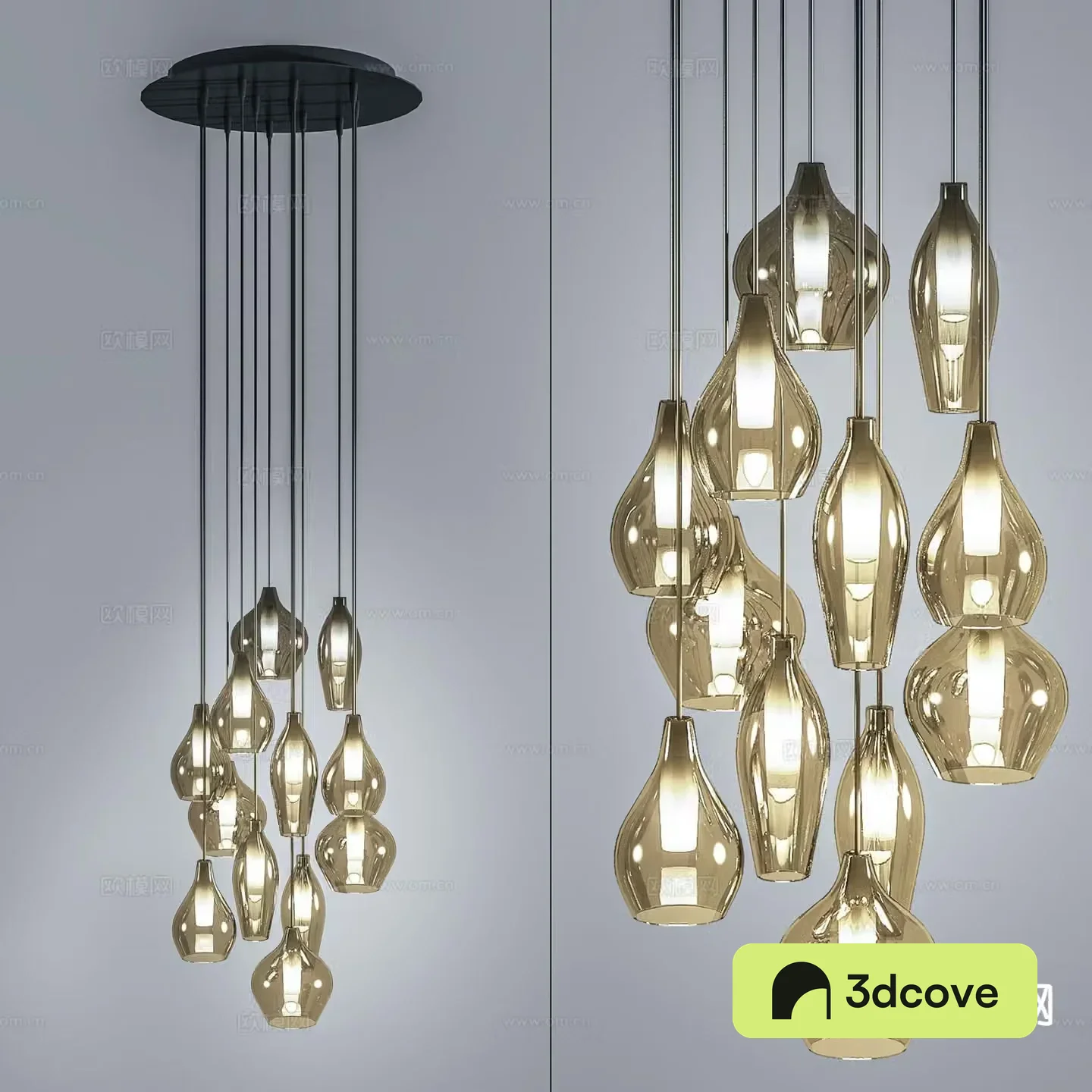 Modern glass chandelier